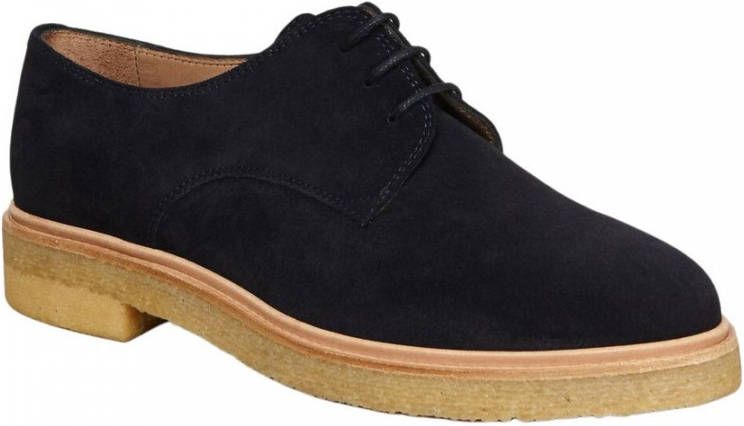 Zespà Navy Blauwe Suède Derbies Blue Dames