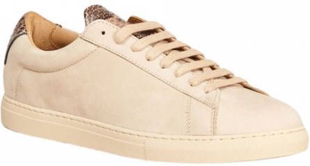 Zespà Waterdichte Nubuck Lage Sneakers Beige Dames