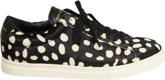 Zespà Zwart & Wit Pony Haar Sneakers Black Dames