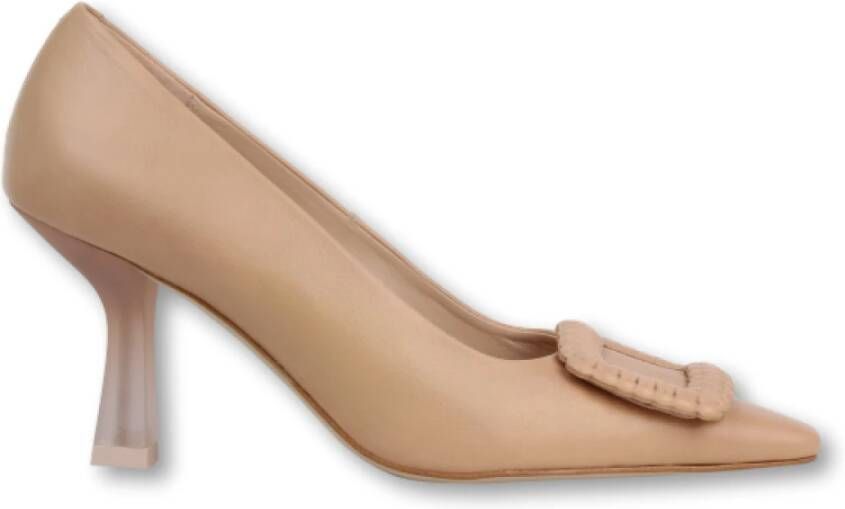 Zinda Leren Pump Klassieke Schoonheid Beige Dames