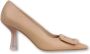 Zinda Leren Pump Klassieke Schoonheid Beige Dames - Thumbnail 1