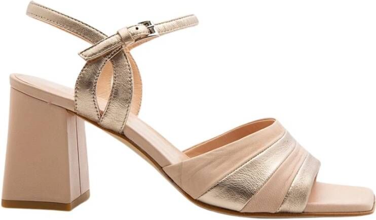 Zinda Nude Brons Leren Sandalen Beige Dames