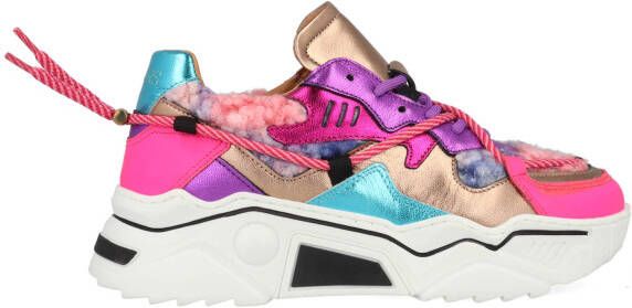 Dwrs Dames Sneakers Jupiter Neon Pink Purple Multi