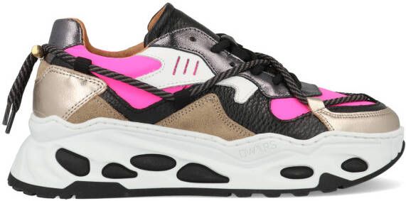 Dwrs Dames Sneakers Saturnus Neon pink black Multi