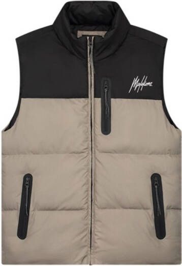 Malelions Sport Counter Bodywarmer MS1-AW23-05-164 Zwart Beige