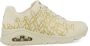 Skechers Uno Golden Heart Dames Sneakers Crème Goud - Thumbnail 3