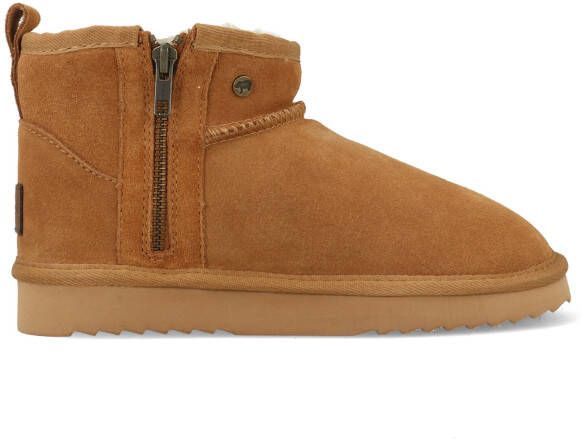 Warmbat Durack Wom Suede Boot Zip Cogn Dames Pantoffels Cogna