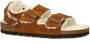 Birkenstock Milano Shearling suède sandalen cognac - Thumbnail 4