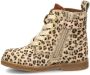 Nelson Kids leren veterboots met ponyhaar en panterprint beige Meisjes Leer 25 - Thumbnail 3