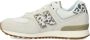 New Balance 574 V1 sneakers dierenprint offwhite blauw Ecru Jongens Meisjes Suede 34.5 - Thumbnail 7