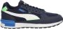 PUMA Graviton Sneakers Kids Donkerblauw Wit Groen - Thumbnail 1