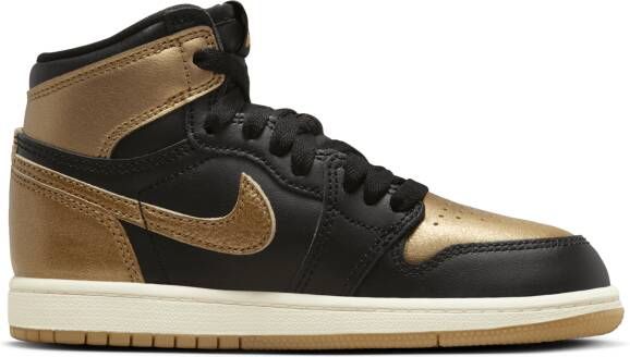 Jordan 1 Retro High OG 'Black and Gold' kleuterschoenen Zwart