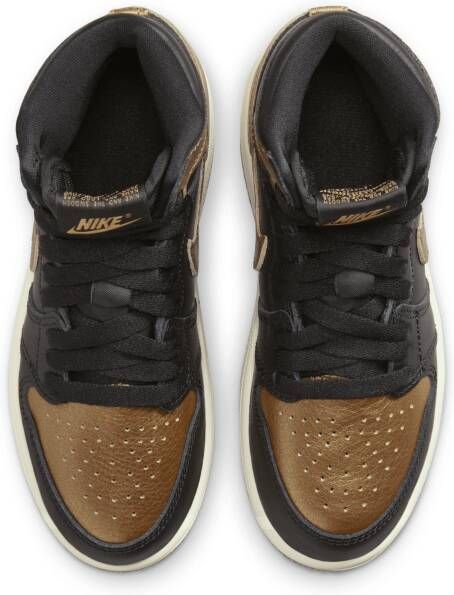 Jordan 1 Retro High OG 'Black and Gold' kleuterschoenen Zwart