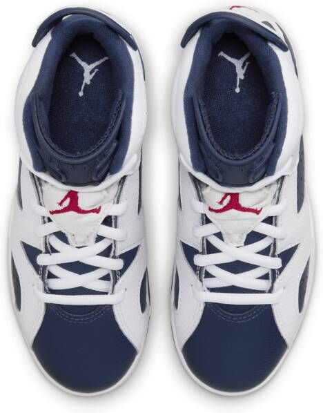 Jordan 6 Retro 'White and Midnight Navy' kleuterschoenen Wit