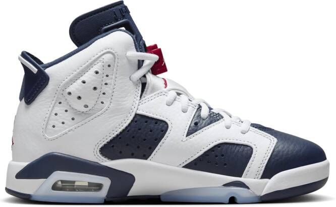 Jordan Air 6 Retro 'White and Midnight Navy' kinderschoenen Wit