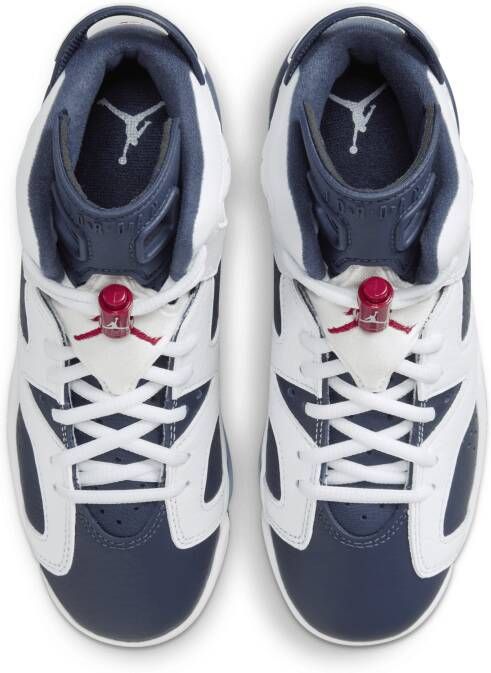 Jordan Air 6 Retro 'White and Midnight Navy' kinderschoenen Wit