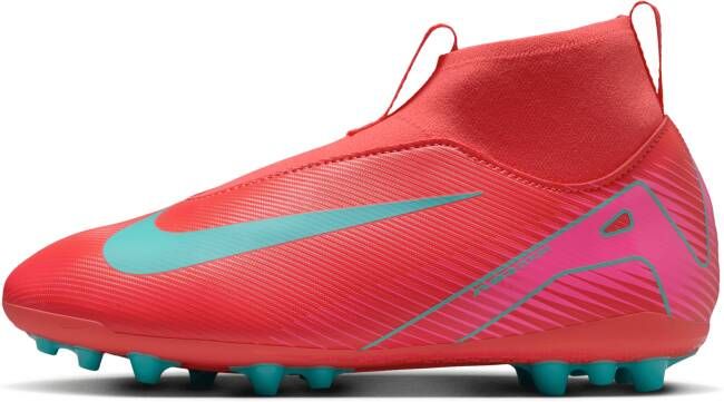 Nike Jr. Mercurial Superfly 10 Academy high top voetbalschoenen voor kleuters kids (kunstgras) Rood