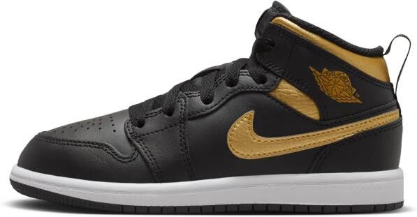 Jordan 1 Mid Kleuterschoenen Zwart