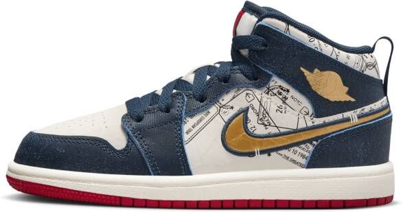 Jordan 1 Mid SE kleuterschoenen Blauw