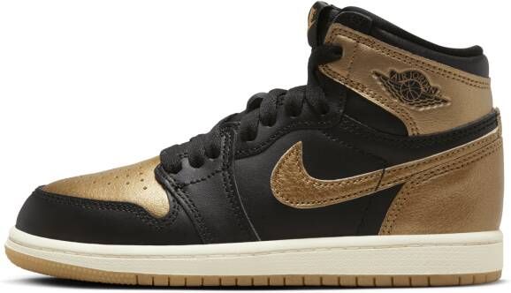 Jordan 1 Retro High OG 'Black and Gold' kleuterschoenen Zwart