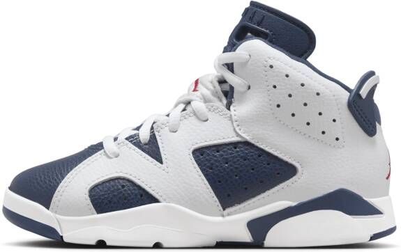 Jordan 6 Retro 'White and Midnight Navy' kleuterschoenen Wit