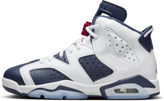 Jordan Air 6 Retro 'White and Midnight Navy' kinderschoenen Wit