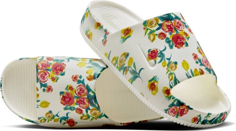 Nike Calm Printed slippers voor dames Wit