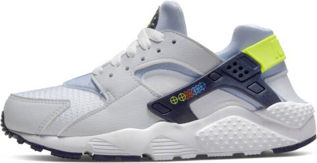 Nike Huarache Run Kinderschoenen White Volt Football Grey Blackened Blue