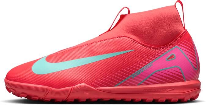 Nike Jr. Mercurial Superfly 10 Academy high top voetbalschoenen voor kleuters kids (turf) Rood