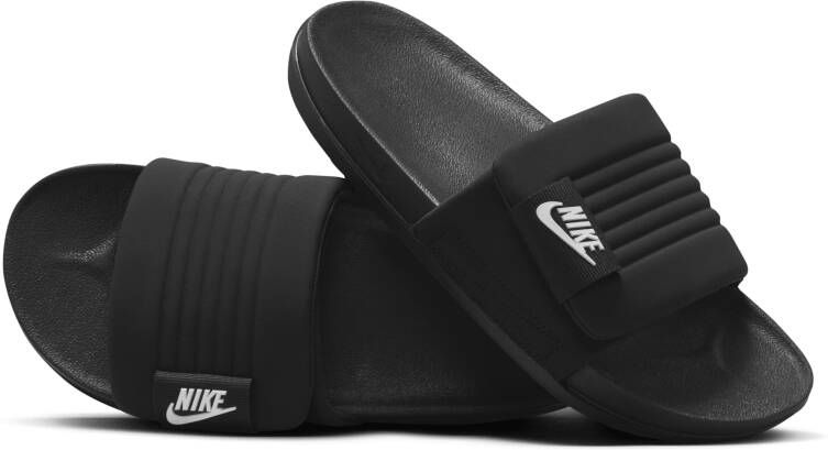 Nike Verstelbare Slide Heren Slippers Zwart Wit Black Heren - Foto 2