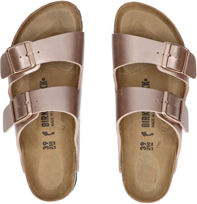 Birkenstock Arizona Metallic Women Copper Birko-Flor Narrow Slippers