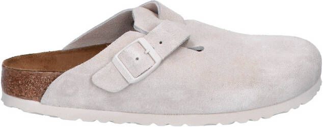 Birkenstock Boston Women Antic White Suede Narrow Slippers