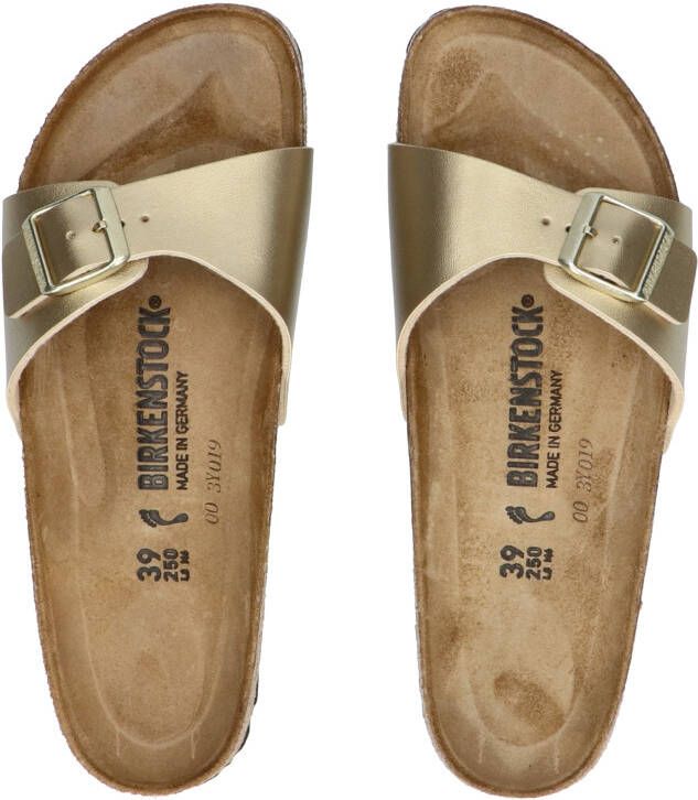 Birkenstock Madrid Women Gold Birko-Flor Narrow Slippers