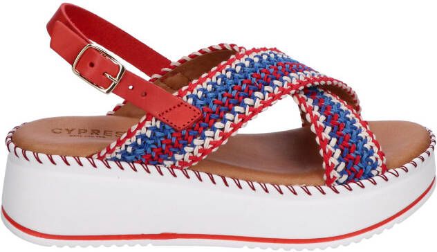 Cypres Ryela Blue Red Brown Leather Sandalen