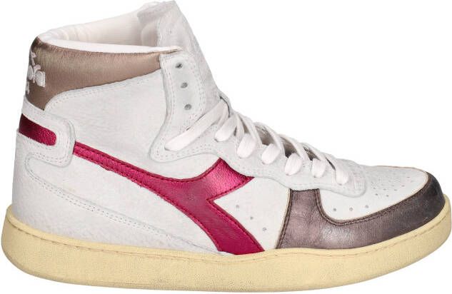 Diadora Heritage Mi Basket Used White Fuchsia Sneakers