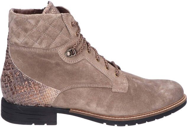 Durea 9731 H VeterlaarzenHoge sneakersDames veterschoenenHalf-hoge schoenen Taupe