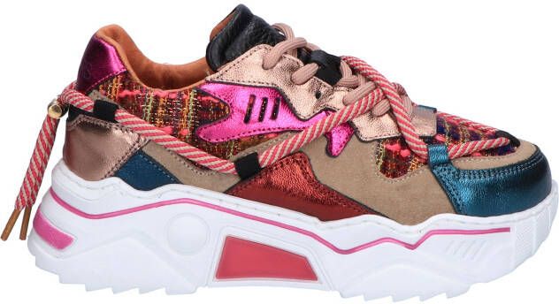 Dwrs label Jupiter Kids Beige Fuxia 1558 Lage sneakers