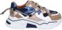 DWRS The label SmileFavorites Meisjes Sneakers Blauw Stof Leer - Thumbnail 2