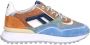 Floris van Bommel NOPPI-10139-42-03 Heren Sneakers Blauw Bruin Groen Combi - Thumbnail 3