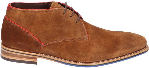 Floris van bommel SFM-50034 Brown Suede H-Wijdte Veter boots