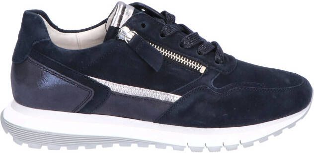 Gabor 66.378.46 Dark Blue Silver H-Wijdte Veterschoenen