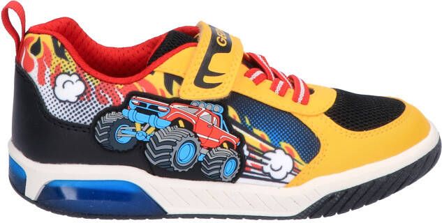 Geox Inek Boy Truck Yellow Red Klittenbandschoenen