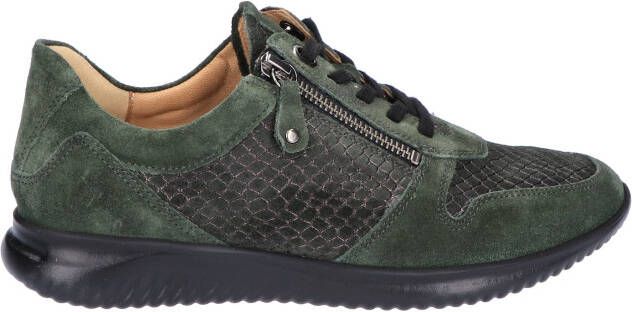 Hartjes Breeze Shoe Dark Green Suede G-Wijdte Veterschoenen