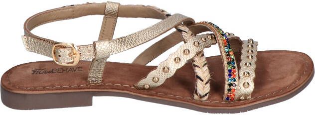 Miss behave Tessel Gold Multi Sandalen