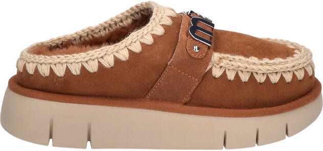 Mou Bounce Clog Metal Logo Brown Muilen