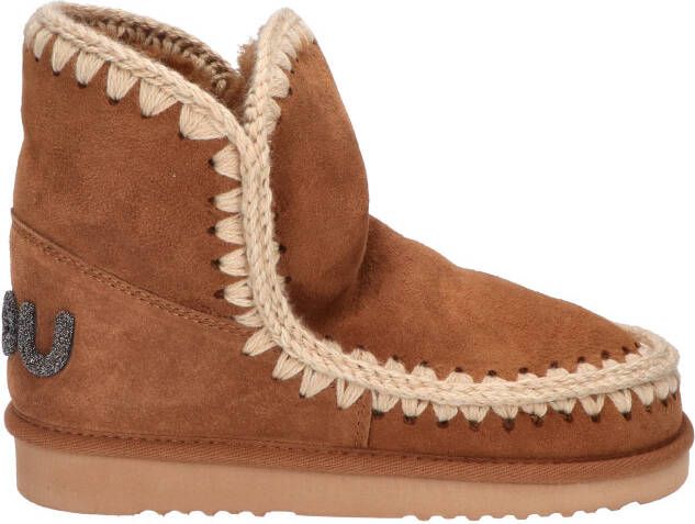 Mou Eskimo 18 Glitter Logo Cognac Boots