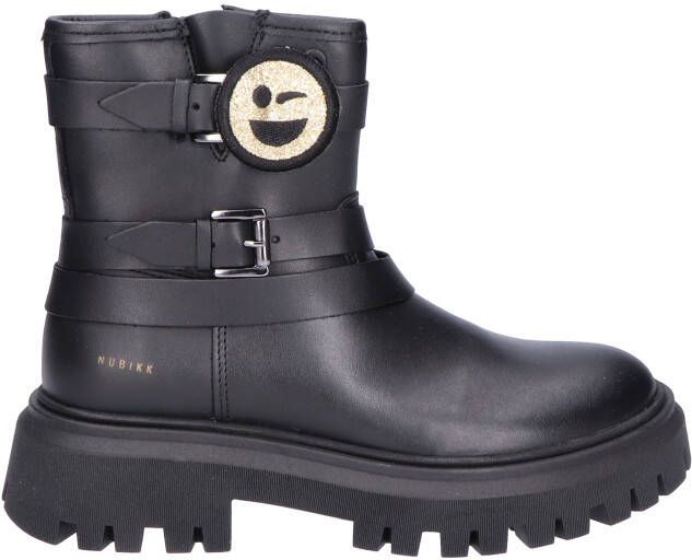 Nubikk Fae Maryn JR Black Leather Biker boots