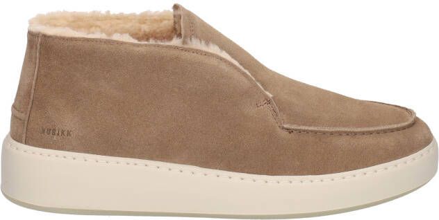 Nubikk Jiro Suo Fur Men Taupe Suede Instapschoenen