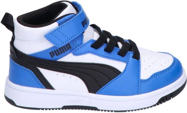 Puma Rebound V6 Mid Velcro White Black Blue Sneakers hoge-sneakers