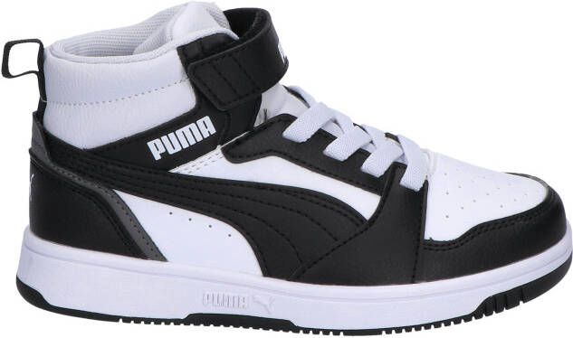 Puma Rebound V6 Mid White Black Grey Sneakers